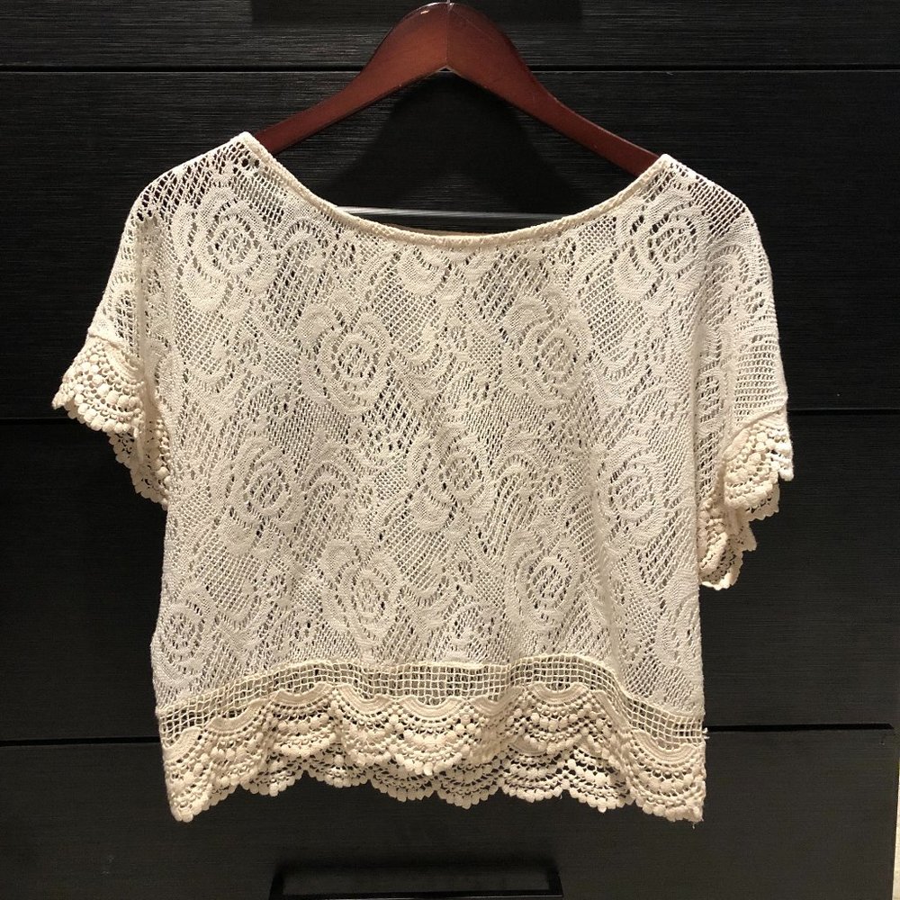 Marciano Crop Top Knitted Cream Top Size S